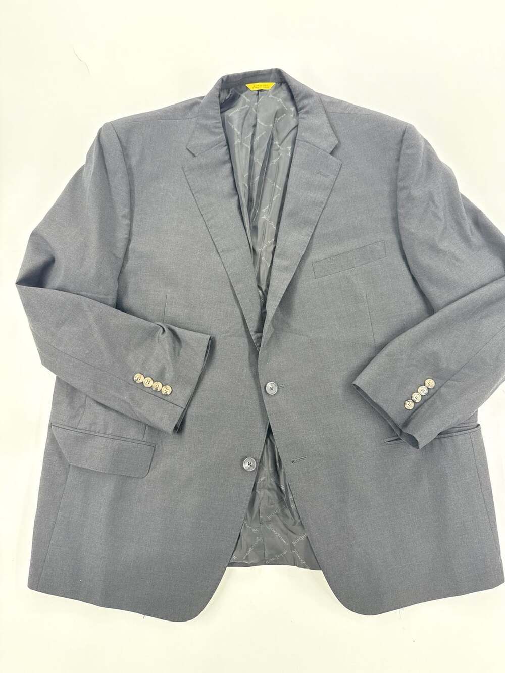 Hickey Freeman Suit Jacket Blazer Gray Wool Mens Size 44R Made In USA